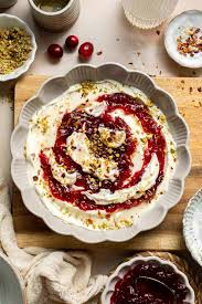 Appetizer: Cranberry + Whipped Feta Dip with Artisan Crackers