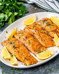 Entrées: Garlic Dijon Glazed Salmon Filets (gf)