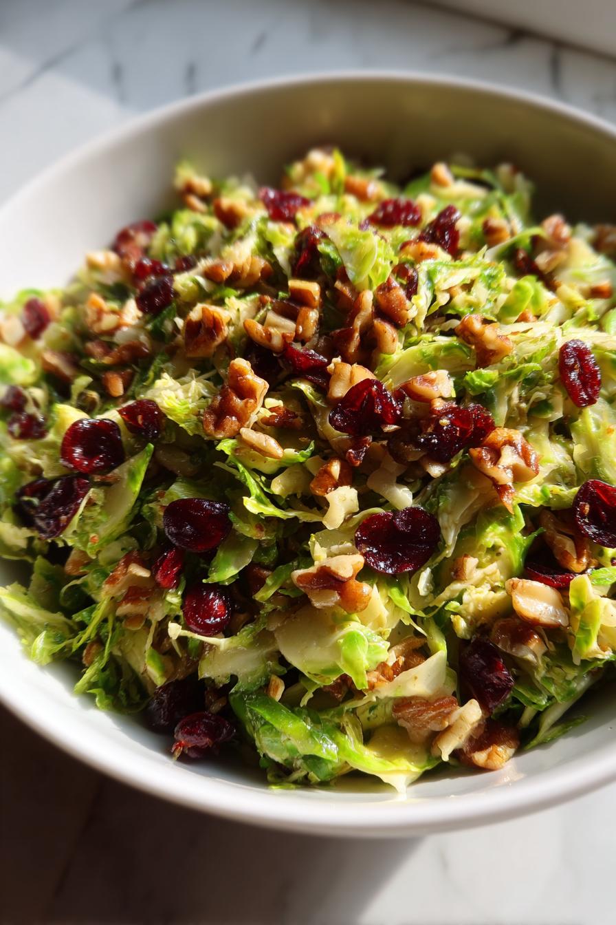 Sides: Caramelized Brussel Sprouts with Candied Bacon, Cranberries + Walnuts (GF & DF)