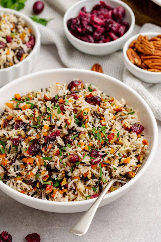 Sides: Wild Rice Pilaf with Cranberries, Pecans + Fresh Herbs (GF & DF)