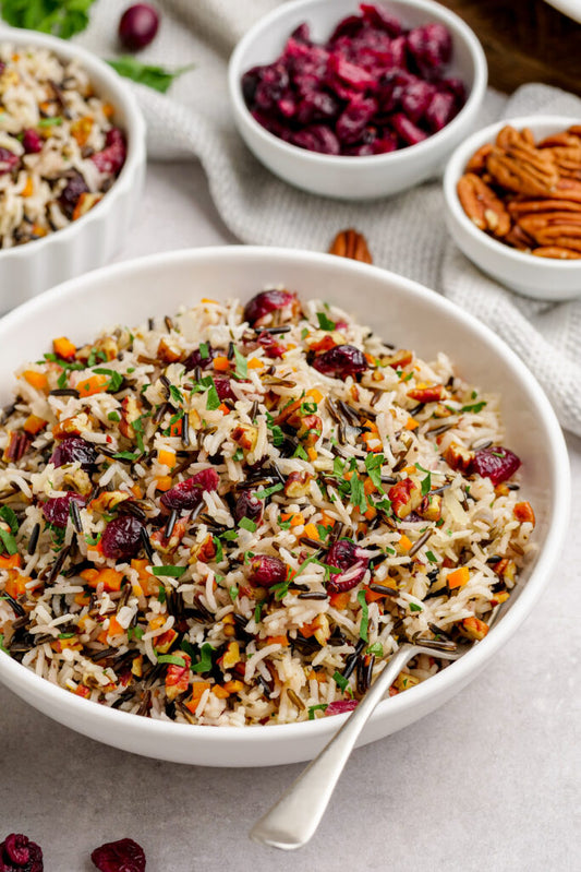 Sides: Wild Rice Pilaf with Cranberries, Pecans + Fresh Herbs (GF & DF)